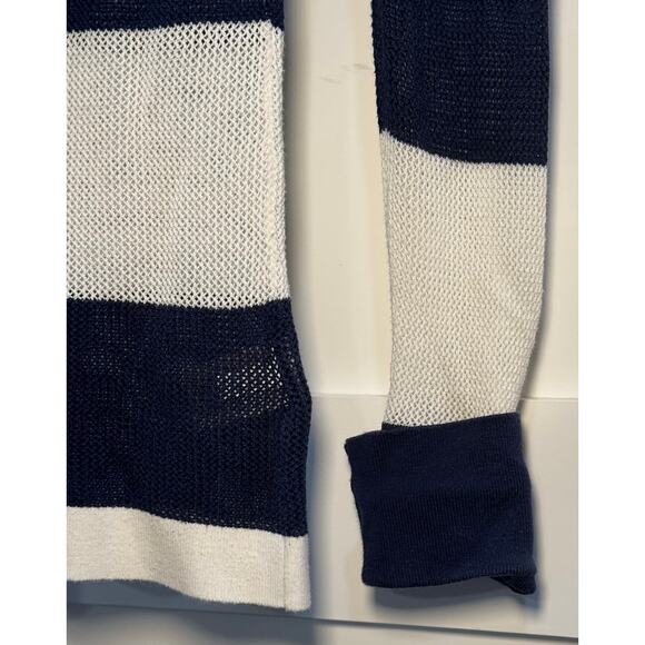 Tommy Bahama Long Sleeve Netting Knit Cover Up Stripe Blue Women's Teen Size XS - Picture 12 of 12